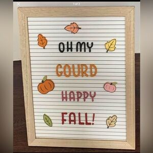 Spritz Wooden Decorative Oh My Gourd Happy Fall Letter Board 12"h X 9"w